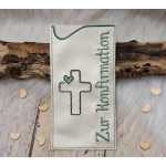 Stickdatei - ITH Schokohülle "Zur Konfirmation"